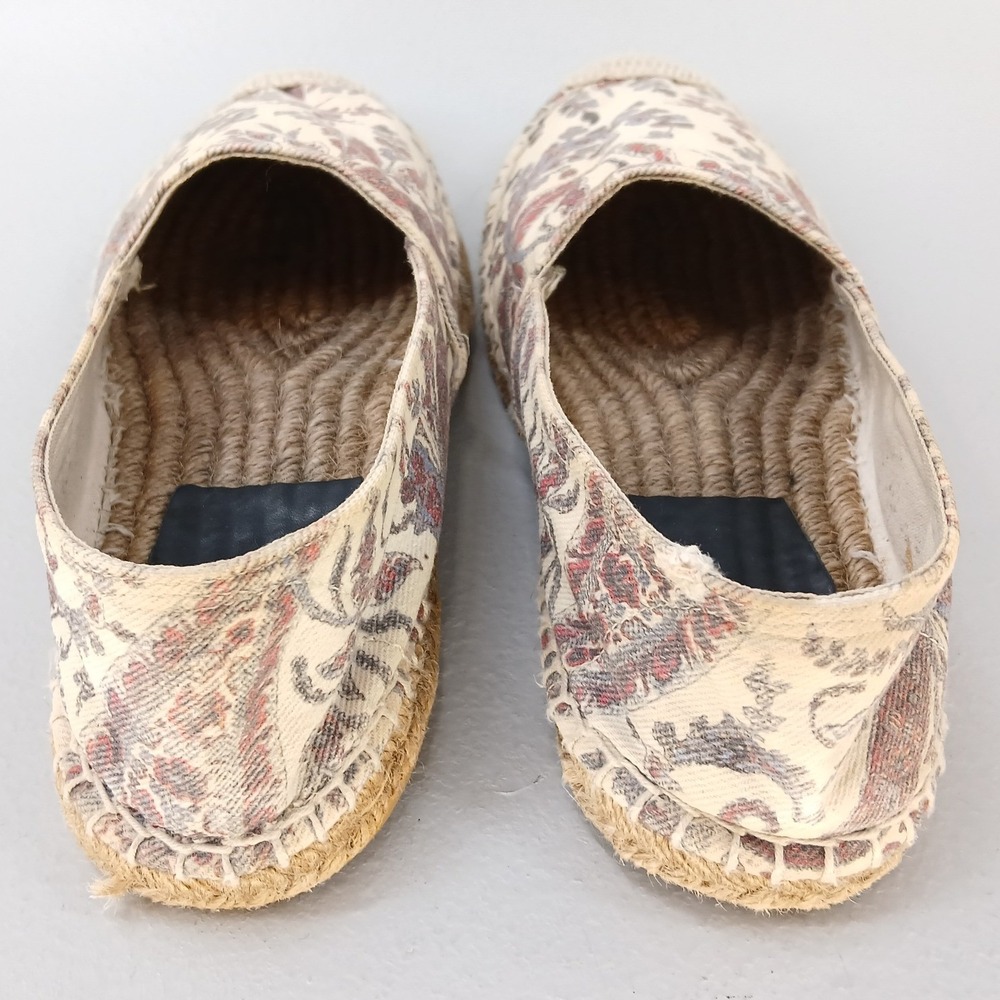 Isabel Marant Paisley Canvas Espadrille Flats Womens 39 Cream Floral - Picture 4 of 8
